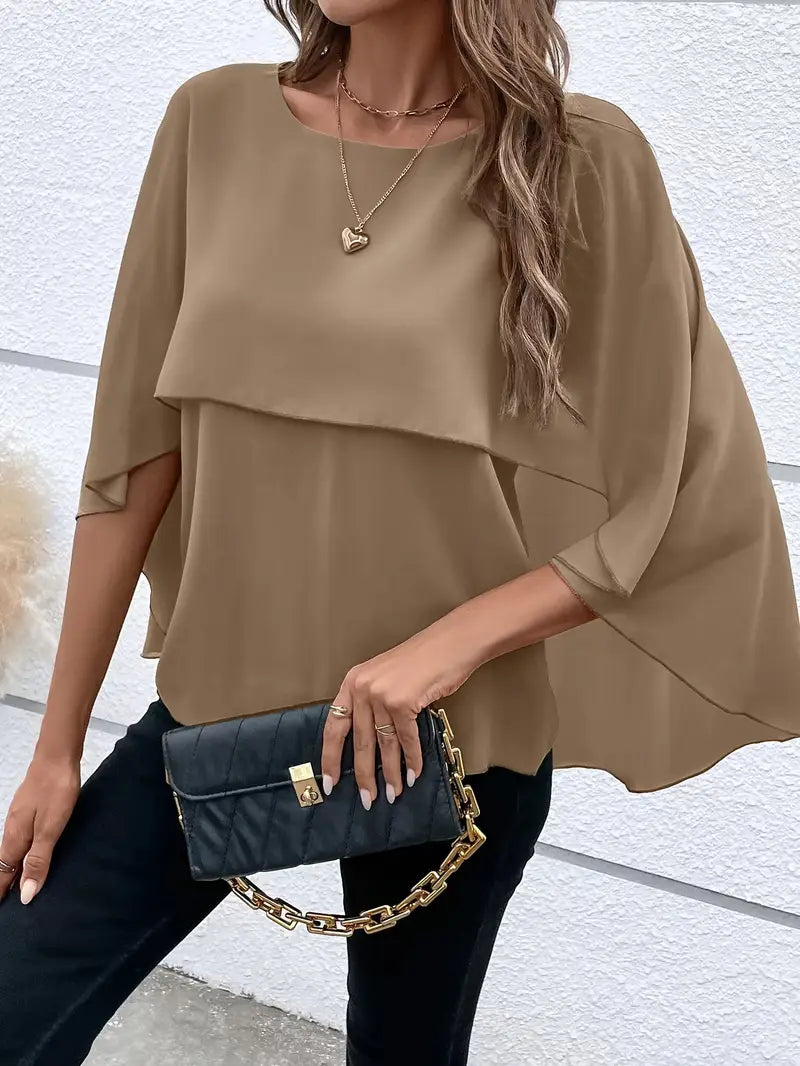 Easy-Care Drape Blouse