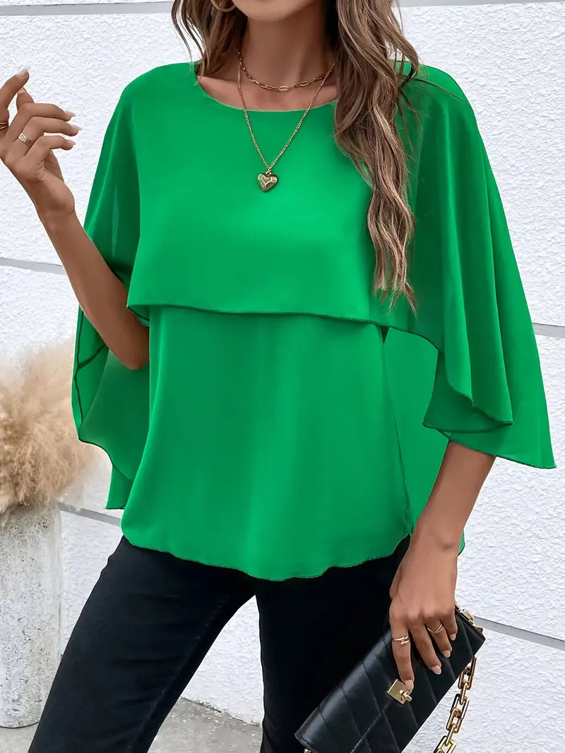 Easy-Care Drape Blouse