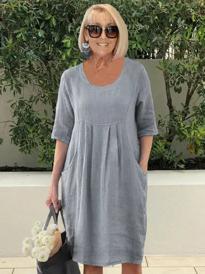 Versatile Comfort: Cotton Midi Dress
