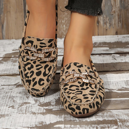 Cushion-Soft Red Leopard Flats