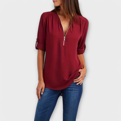 Olivia Relaxed V-Neck Blouse