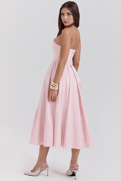 Elegant Corseted Midi Dress