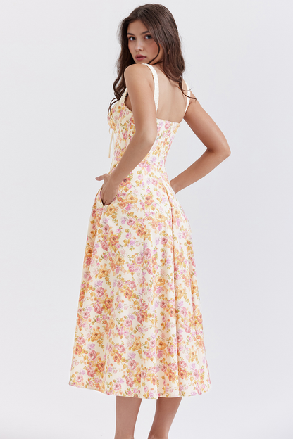 Floral Stretch Midi Dress