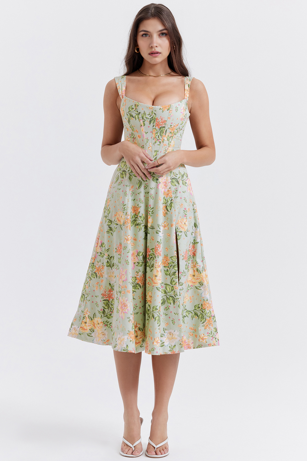 Floral-Fit Midi Dress