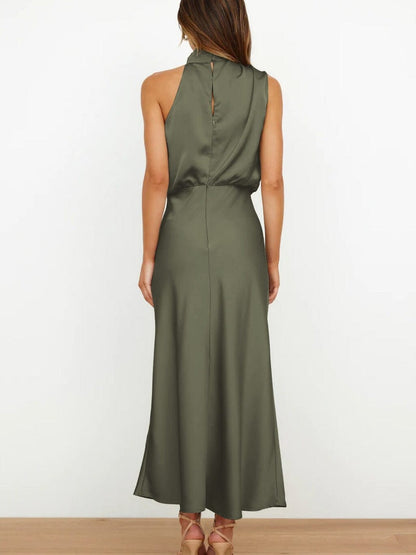 Elegant Silhouette Silk Dress