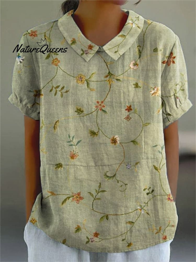 Floral-Art Pocket Skirt