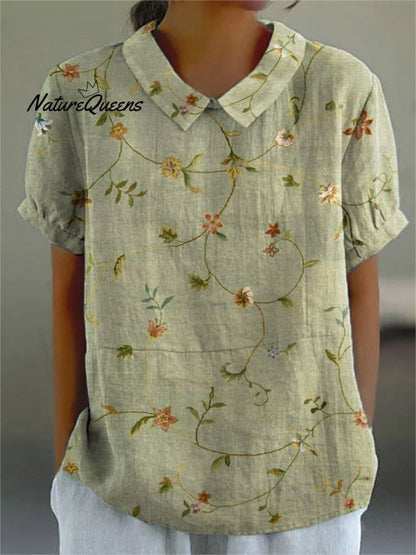 Floral-Art Pocket Skirt