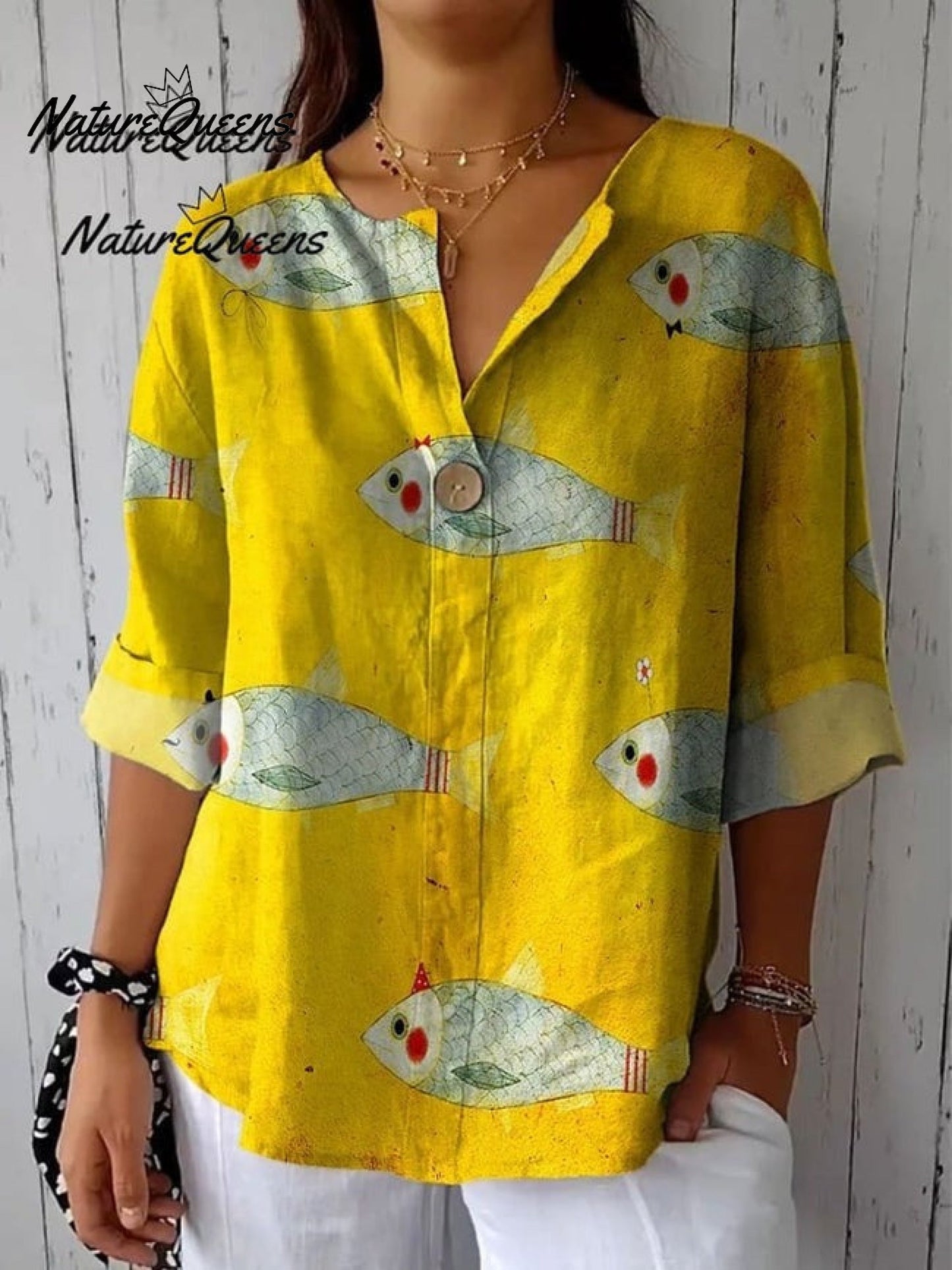 Fish-Print Comfort Skirt