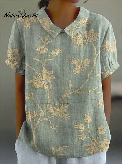 Floral Linen Pocket Skirt