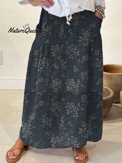 Vintage Floral Pocket Skirt