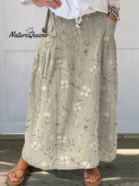 Vintage Linen Pocket Skirt