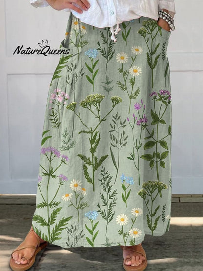 Floral Spring-Field Pocket Skirt