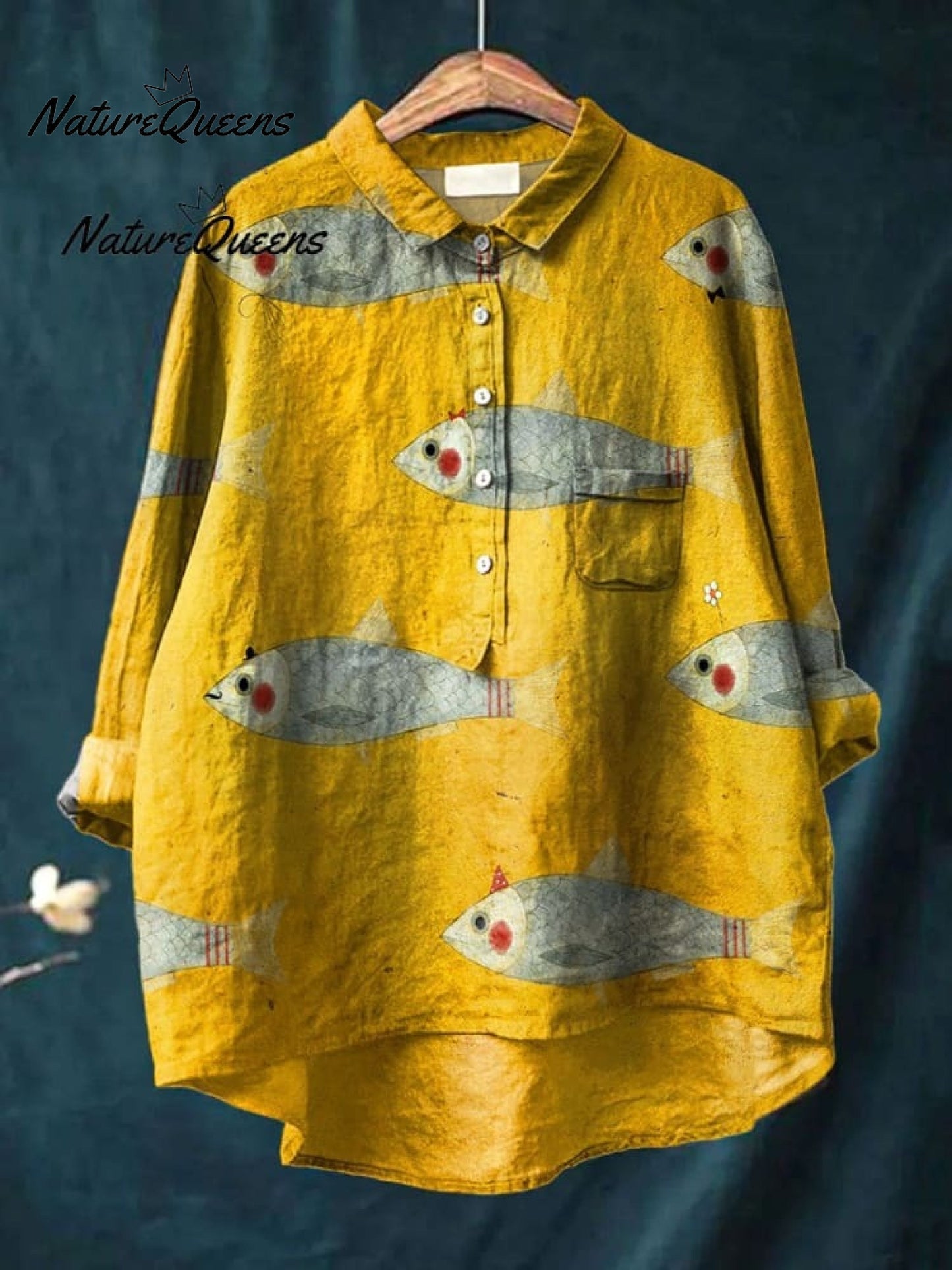 Fish-Print Comfort Skirt