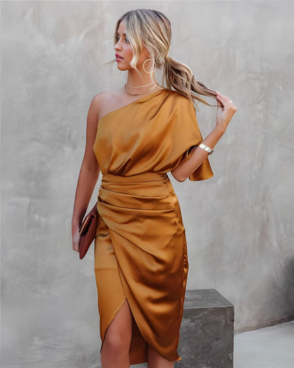 Elegant-Split Silk Dress