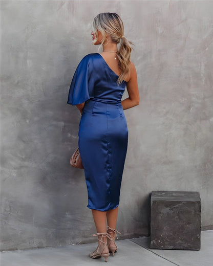 Elegant-Split Silk Dress
