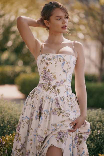 Sculpting Floral Midi Dress