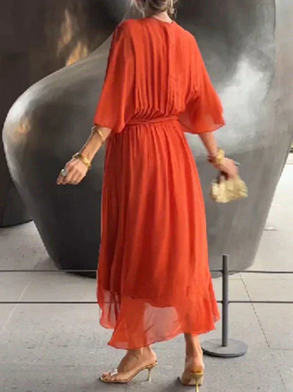 Chic Chiffon V-Neck Dress