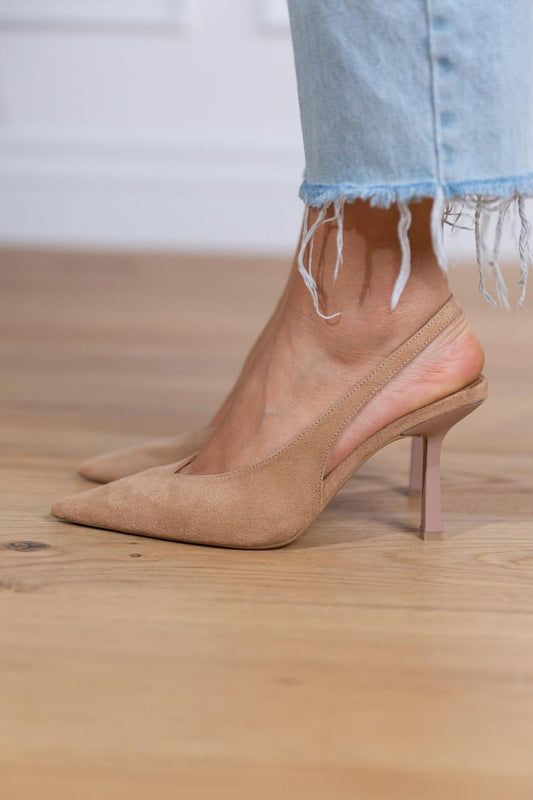 Suede-Elegant Slingback Heels