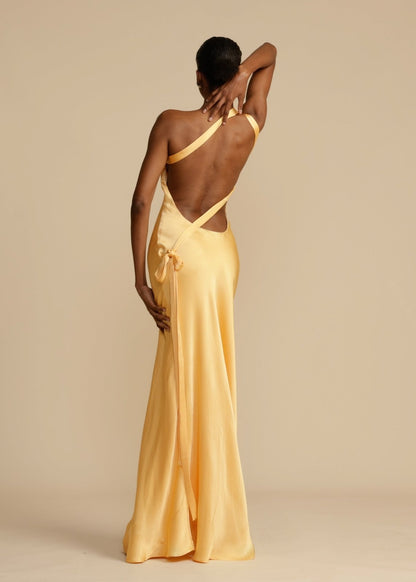Silk Maxi Dress with Elegant Straps