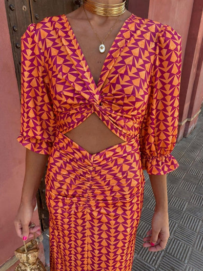 Elegant Mid-Length Summer Dress