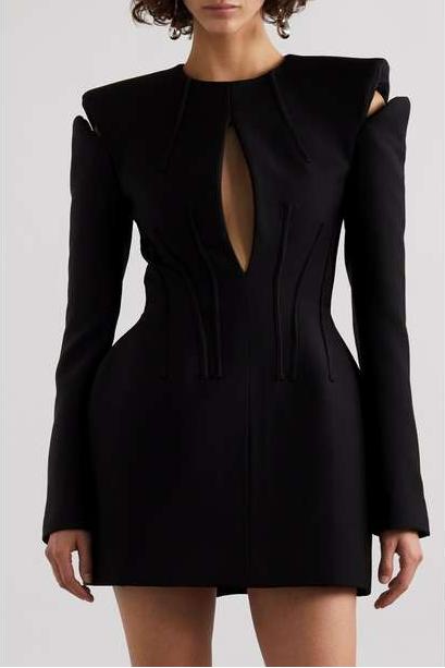 Effortlessly Elegant Lace-Up Mini Dress