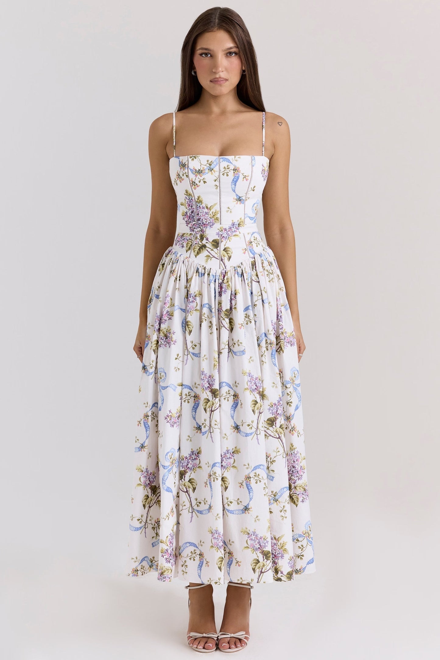 Sculpting Floral Midi Dress